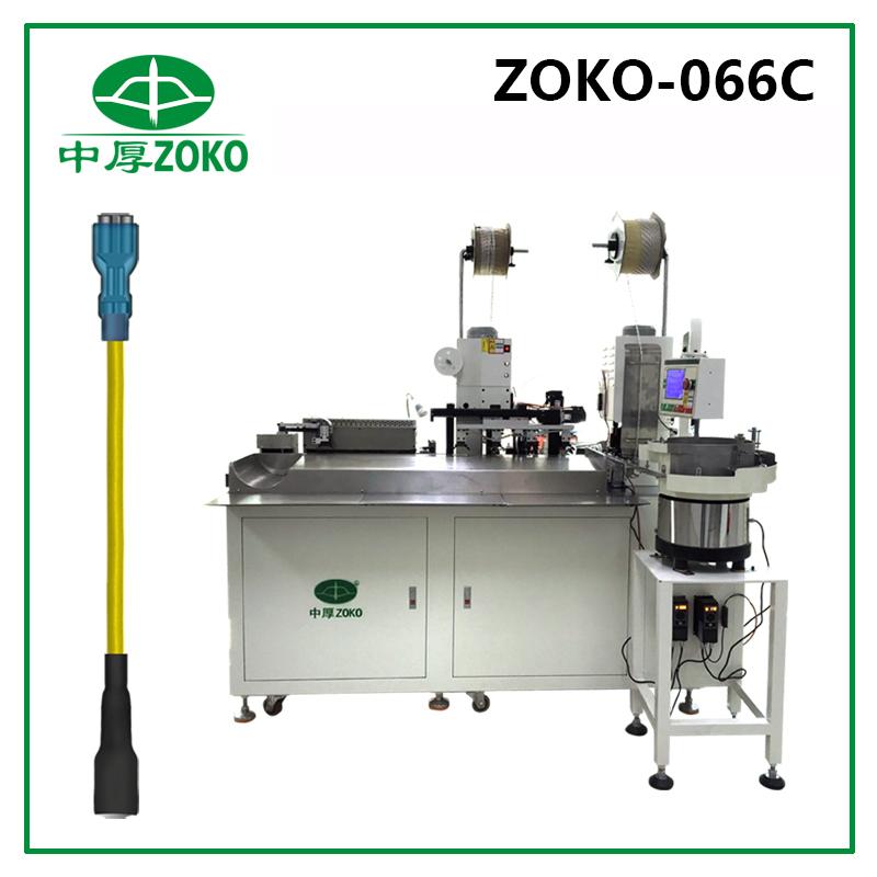 ZOKO-066C Automatic Cable Both Sides Crimping And Inserting Sleeves And Heating Shrink Tube Machine